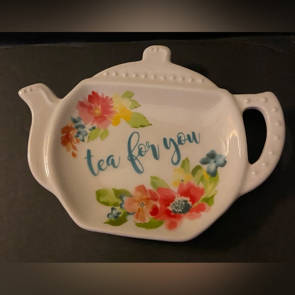 PIONEER WOMAN STONEWARE TEA BAG HOLDER - Picture 1 of 2